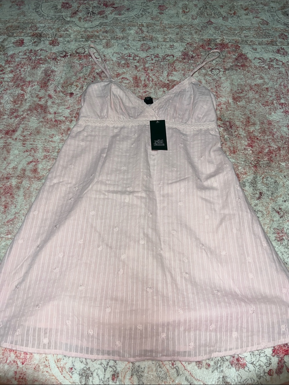 NWT wild fable Light Pink Eyelet-Detail Mini Dress